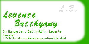 levente batthyany business card